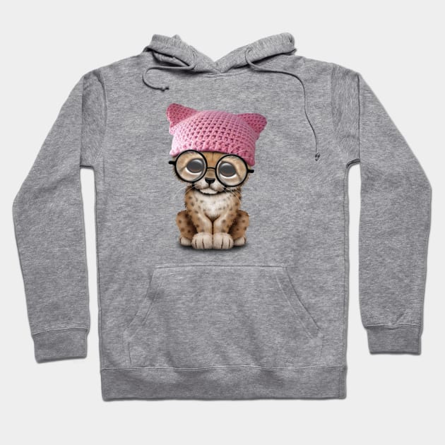 Cute Cheetah Cub Wearing Pussy Hat Hoodie by jeffbartels